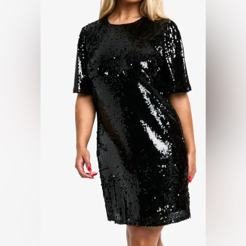 Boohoo Black Sequin Mini Dress Size 10 Party Dress  Cocktail & Holiday Look
